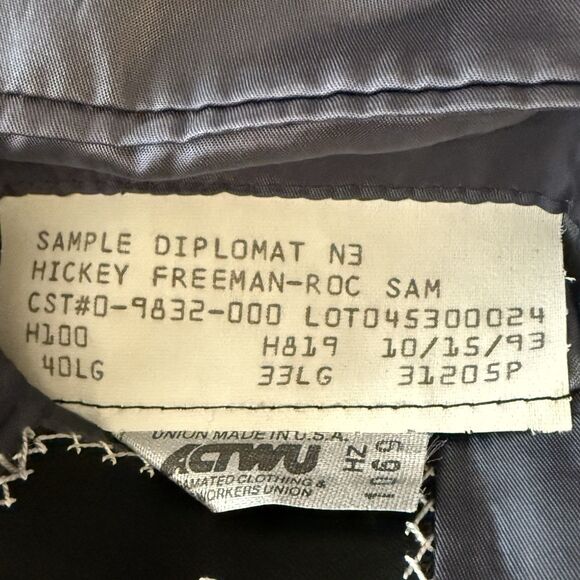 Hickey Freeman Diplomat Sample Sport Coat 40LG Houndstooth Wool Blazer USA Made - Picture 12 of 16
